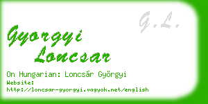 gyorgyi loncsar business card